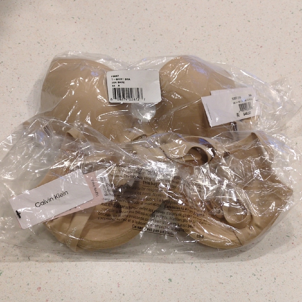 NWT 2 Calvin Klein Tan Underwire Bras